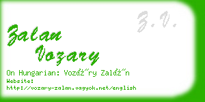 zalan vozary business card